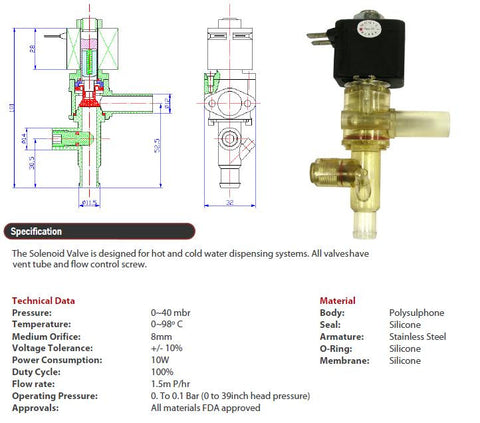 110v AC Single Boiler Solenoid Valve