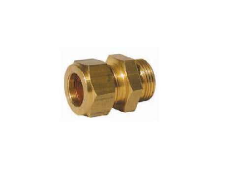 15mm Compression x 3/8" BSP Male Brass Adapter