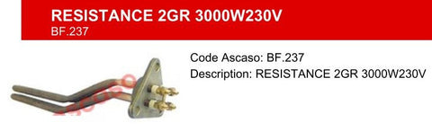 2 Group 230v Brasilia Gradisca / Portofino / Firenze / Decurtis Heating Element, 3000 Watt