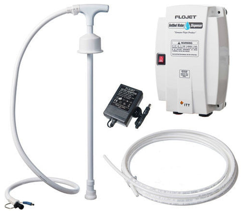 240v Flojet Bottled Water Pump - Dispenser c/w UK Plug & 3/8 Pushfit (BW4003-000A)