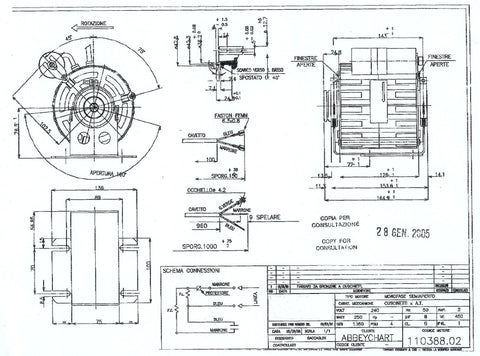 250w, 1/3 HP,220v,50Hz,1350RPM Pump Motor