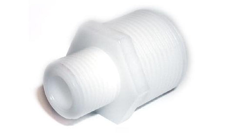 3/4" Male Thread x 3/8" Male Taper Thread Adapter In White Plastic