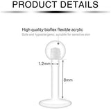 Incaton Clear Cartilage Earring Retainer Piercing 24PCS Flexible Acrylic Helix