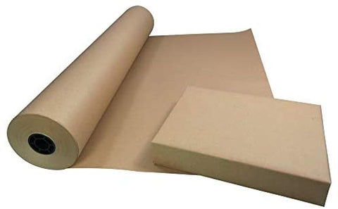 750mm X 50m Roll Of Brown ECO Kraft Paper Made From 100 Recycled Paper Biodegrad