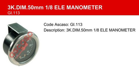 3K.DIM.50mm 1/8 ELE Manometer / Pressure Gauge For Gaggia