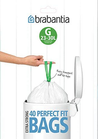 Brabantia Bin Liners Size G, 23-30 L  40 Bags