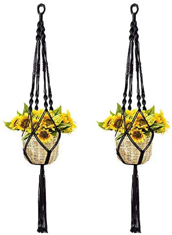Koitoy 2 Pack Plant Hanger Macrame Hanging Planter Indoor/Outdoor,Wall Hanging