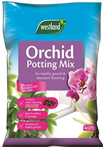 Orchid Soil Feritlizer Potting Compost Mix Enriched with Seramis 4 L Westland