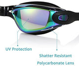 Mirrored Swimming Goggles No Leaking Anti Fog UV Protection Flexible for Adults