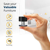Adhesive Door Stops Pack of 2 Heavy Duty Stainless Steel Rubber Stopper NEW