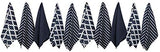 100 Cotton Tea Towel Set Of 5 Soft Durable Stylish Navy Design With Multiple Pat