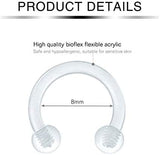 Incaton Clear Cartilage Earring Retainer Piercing 24PCS Flexible Acrylic Helix