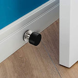 Adhesive Door Stops Pack of 2 Heavy Duty Stainless Steel Rubber Stopper NEW