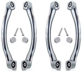 Pair Of Universal Linwnil Replacement Shower Door Handles, Chrome Curved