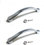 Pair Of Universal Linwnil Replacement Shower Door Handles, Chrome Curved