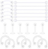 Incaton Clear Cartilage Earring Retainer Piercing 24PCS Flexible Acrylic Helix