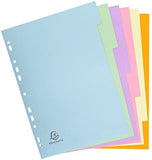 NEW Forever 6 Parts Plain Dividers A4 Assorted Pastel Colours Forever Christman