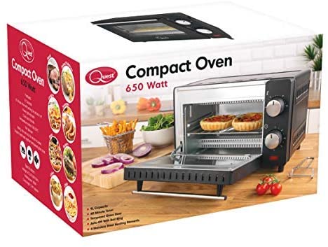 9 Litre Mini Oven and Grill, 100-230°, 60 min Timer Auto Shut Off 650W Black