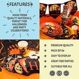 THE TWIDDLERS 80 Halloween Party Decorations & Tableware - Complete Pack