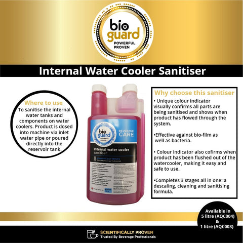 Bioguard Internal Water Cooler Sanitiser, 1 Litre Bottle (5% Hydrogen Peroxide Formula)