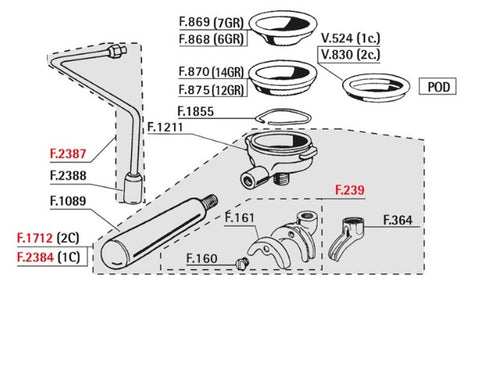 DoubleFilter Holder (Portafilter) Suitable for Faema E98