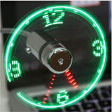 FLEXIBLE MINI USB LED CLOCK FAN