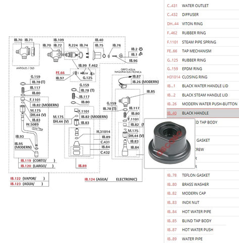 Iberital Steam Handle Knob