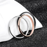 TITANIUM STEEL & ROSE GOLD SIMPLE WEDDING RING