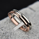 TITANIUM STEEL & ROSE GOLD SIMPLE WEDDING RING