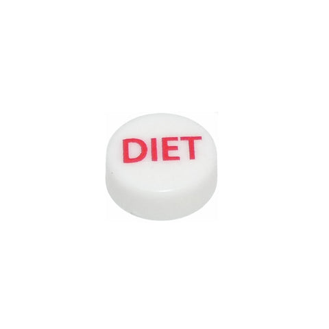 Wunderbar Bar Gun Round Snap On Diet Button (Red Lettering on White)