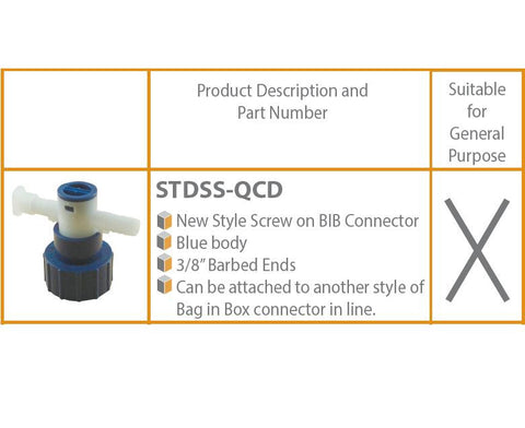 General Purpose Bag In Box Connector (For Connecting Syrup Bags To The Syrup Hose  STDSS QCD)