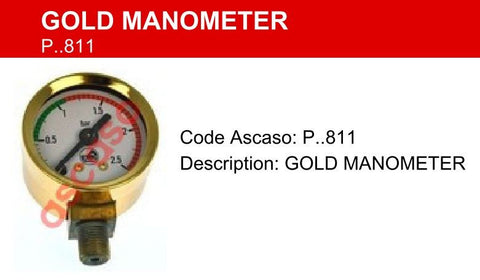 Gold Manometer / Pressure Gauge For La Pavoni