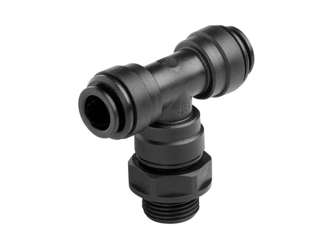 John Guest Black Acetal Swivel Tee Centre Leg (BSP Thread) 8mm × 8mm × 3/8″ (WRAS Approved)