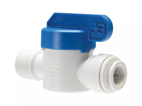 3/8" John Guest Polypropylene Speedfit to Male Shut Off Valve (NPTF Thread)