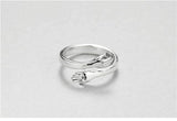 Hug Ring Open Hands Wrap Adjustable Ring Gift Silver