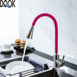 Silica Gel Nose Any Direction Rotating Single Handle Kitchen Tap Faucet