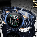 Lige Steel Band Smart Watch Men Heart Rate Blood Pressure