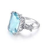 925 Sterling Women Aquamarine Rings