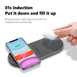 Dual Seat Qi Wireless Charger 20W Double Fast Charging Pad