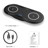 Dual Seat Qi Wireless Charger 20W Double Fast Charging Pad