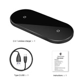 Dual Seat Qi Wireless Charger 20W Double Fast Charging Pad