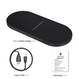 Dual Seat Qi Wireless Charger 20W Double Fast Charging Pad