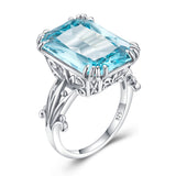 925 Sterling Women Aquamarine Rings