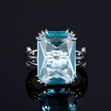 925 Sterling Women Aquamarine Rings