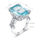 925 Sterling Women Aquamarine Rings