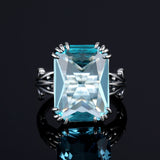 925 Sterling Women Aquamarine Rings