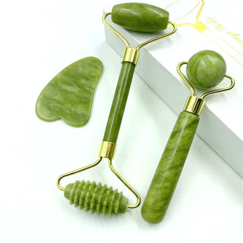 Natural Jade Massage Roller Guasha Board Health Care Tool