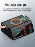 USB Charger Wireless Quick Charge 8-USB Ports Dock Station