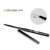Nail Art Lines Painting Black Pen Brush Striper