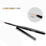 Nail Art Lines Painting Black Pen Brush Striper